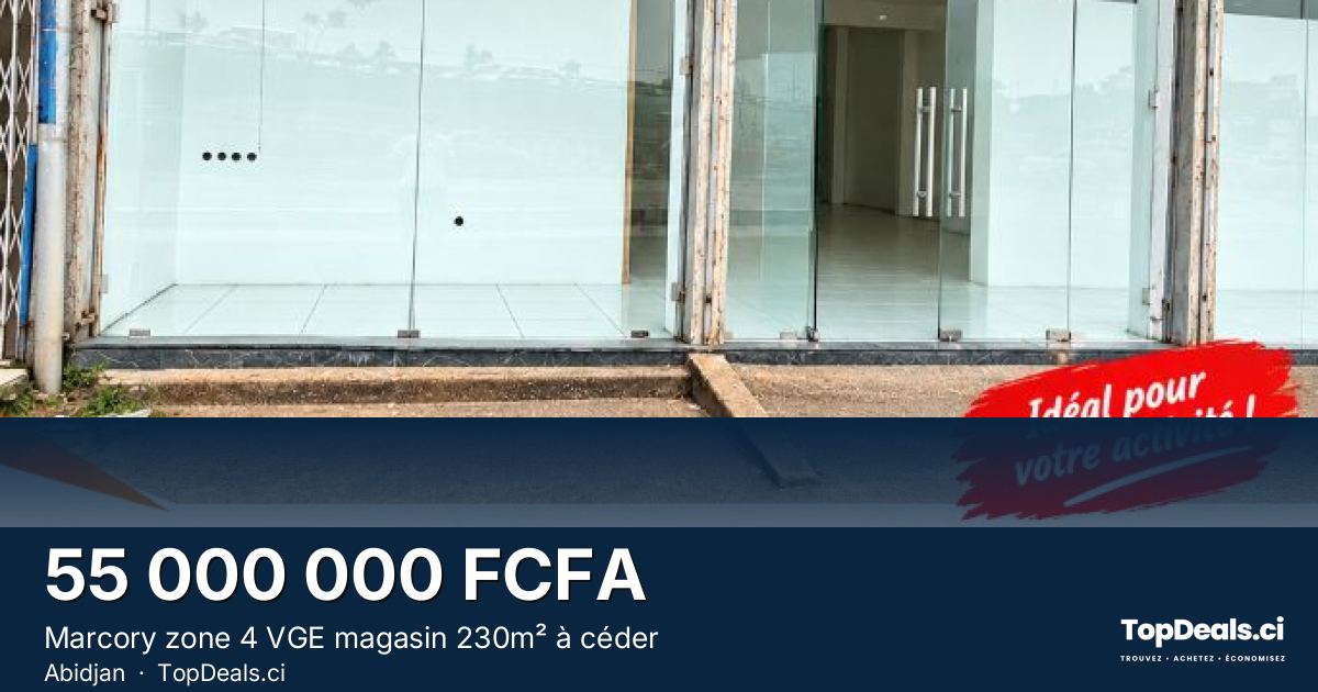 Aperçu du partage – Marcory zone 4 VGE magasin 230m² à céder 