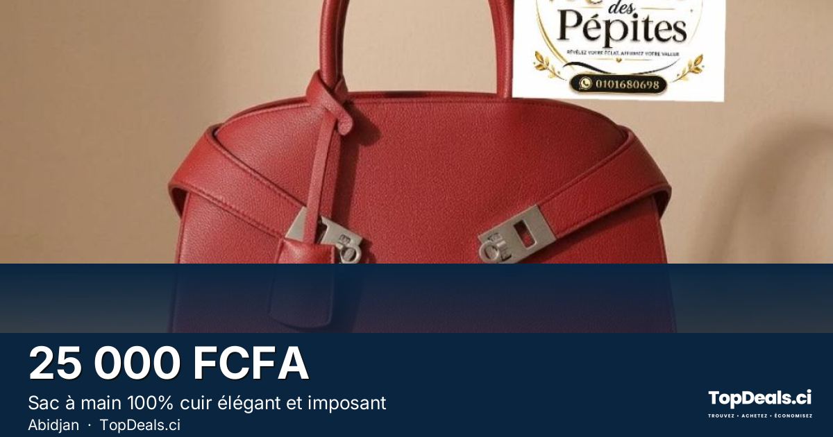 Aperçu du partage – Sac à main 100% cuir élégant et imposant