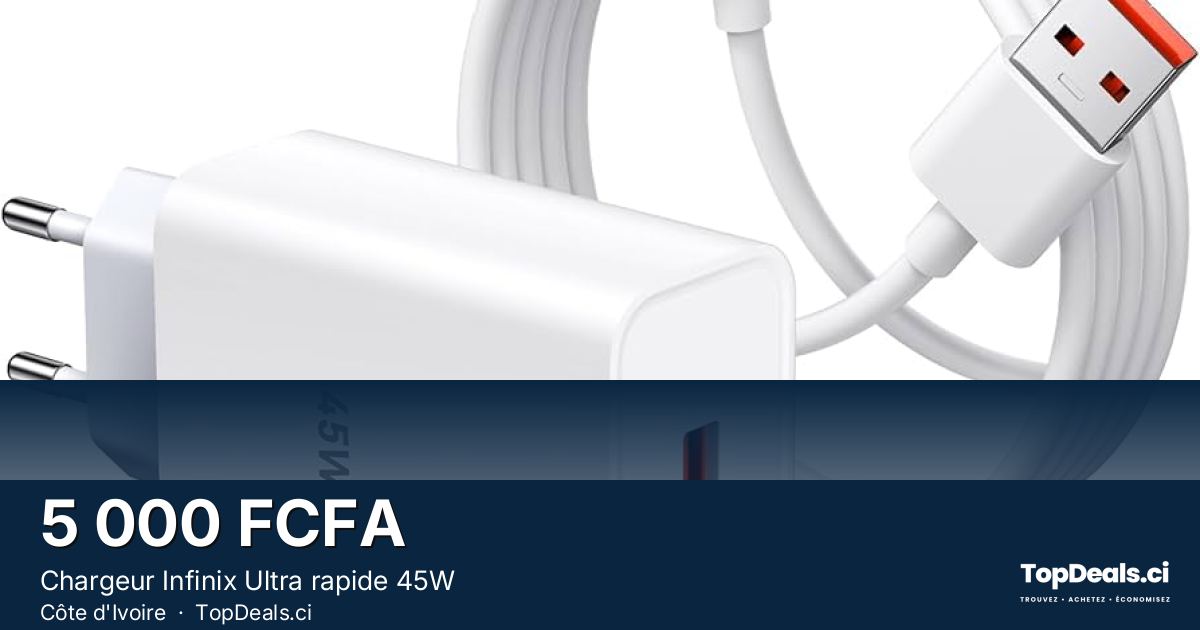 Aperçu du partage – Chargeur Infinix Ultra rapide 45W