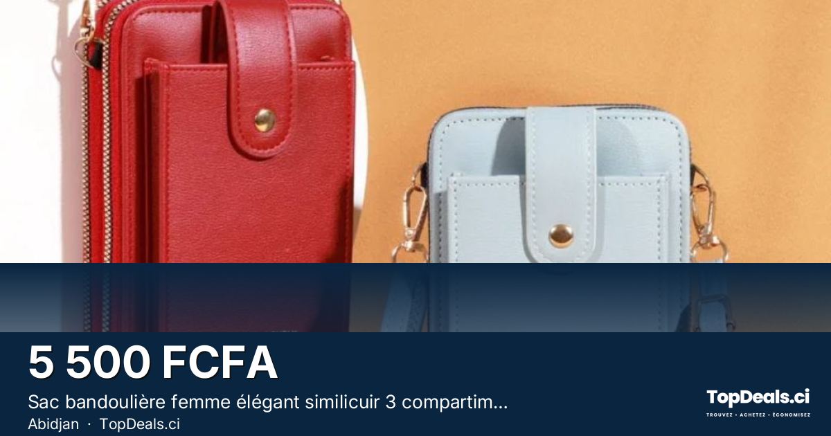 Aperçu du partage – Sac bandoulière femme élégant similicuir 3 compartiments 5500 FCFA