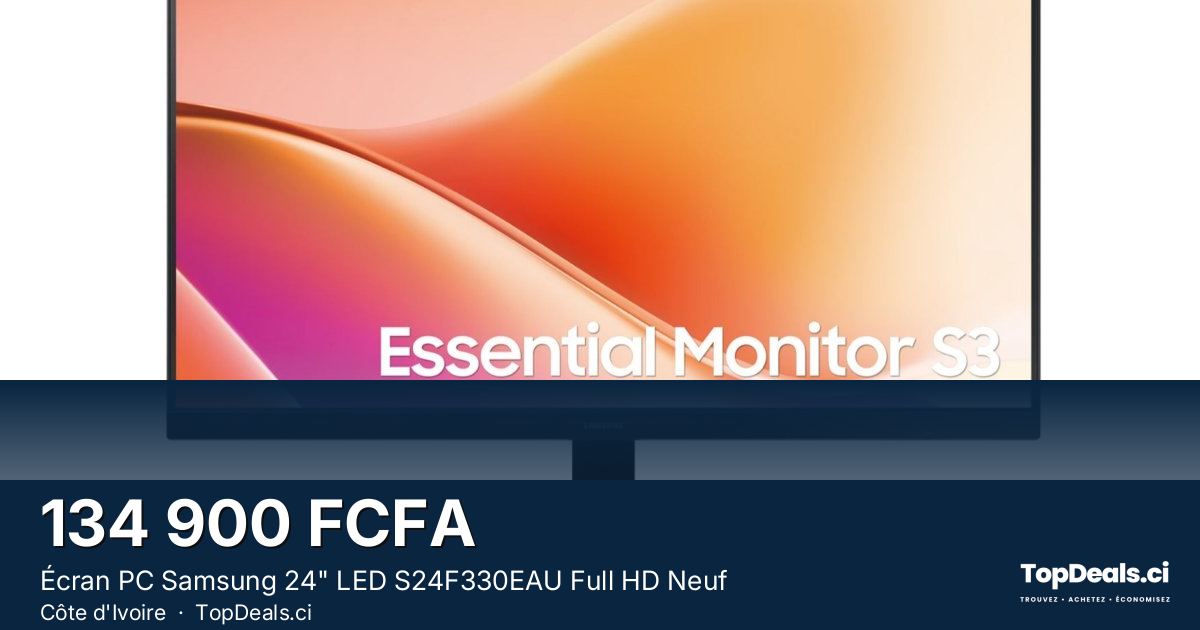 Aperçu du partage – Écran PC Samsung 24" LED S24F330EAU Full HD Neuf