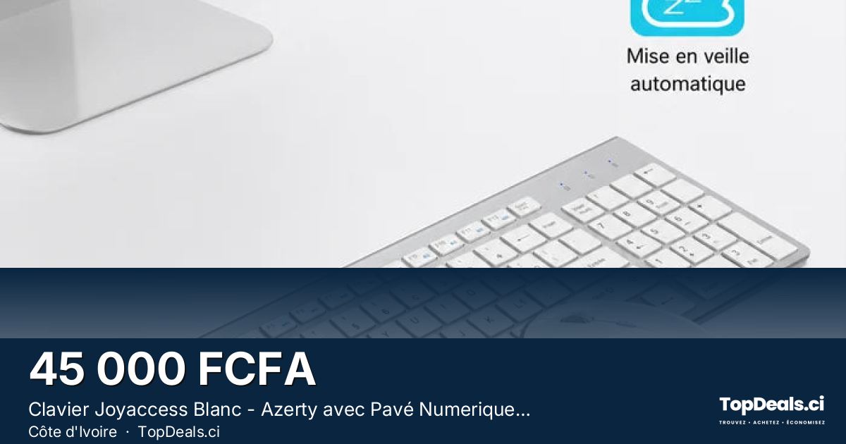 Aperçu du partage – Clavier Joyaccess Blanc - Azerty avec Pavé Numerique Sans Fil plus Souris Pour Ordinateur, iMa