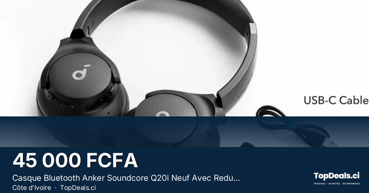 Aperçu du partage – Casque Bluetooth Anker Soundcore Q20i Neuf Avec Reduction de Bruit Active Hybride