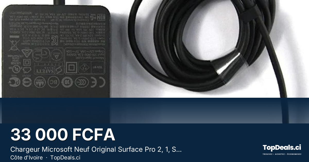 Aperçu du partage – Chargeur Microsoft Neuf Original Surface Pro 2, 1, Surface 2, Surface RT, Windows 8 Tablet 1536