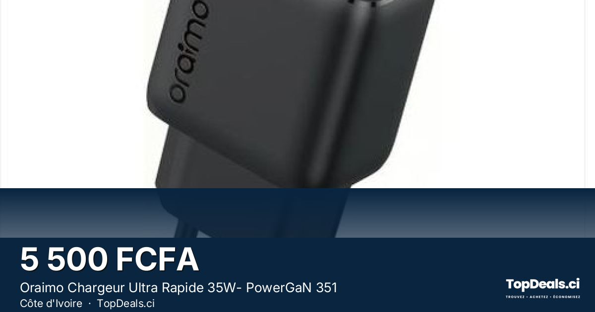 Aperçu du partage – Oraimo Chargeur Ultra Rapide 35W- PowerGaN 351