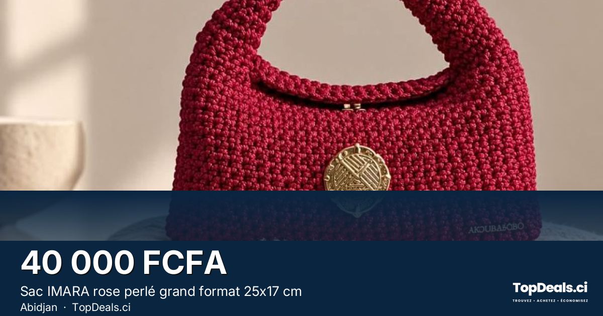 Aperçu du partage – Sac IMARA rose perlé grand format 25x17 cm