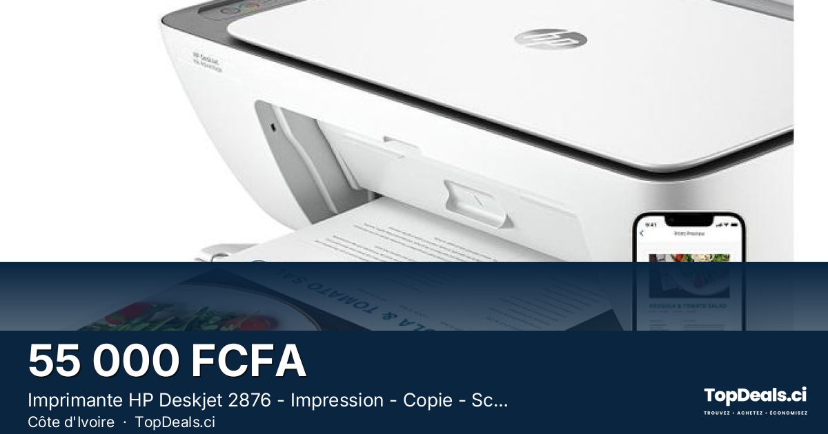 Aperçu du partage – Imprimante HP Deskjet 2876 - Impression - Copie - Scanner - Wifi - Numérisation -