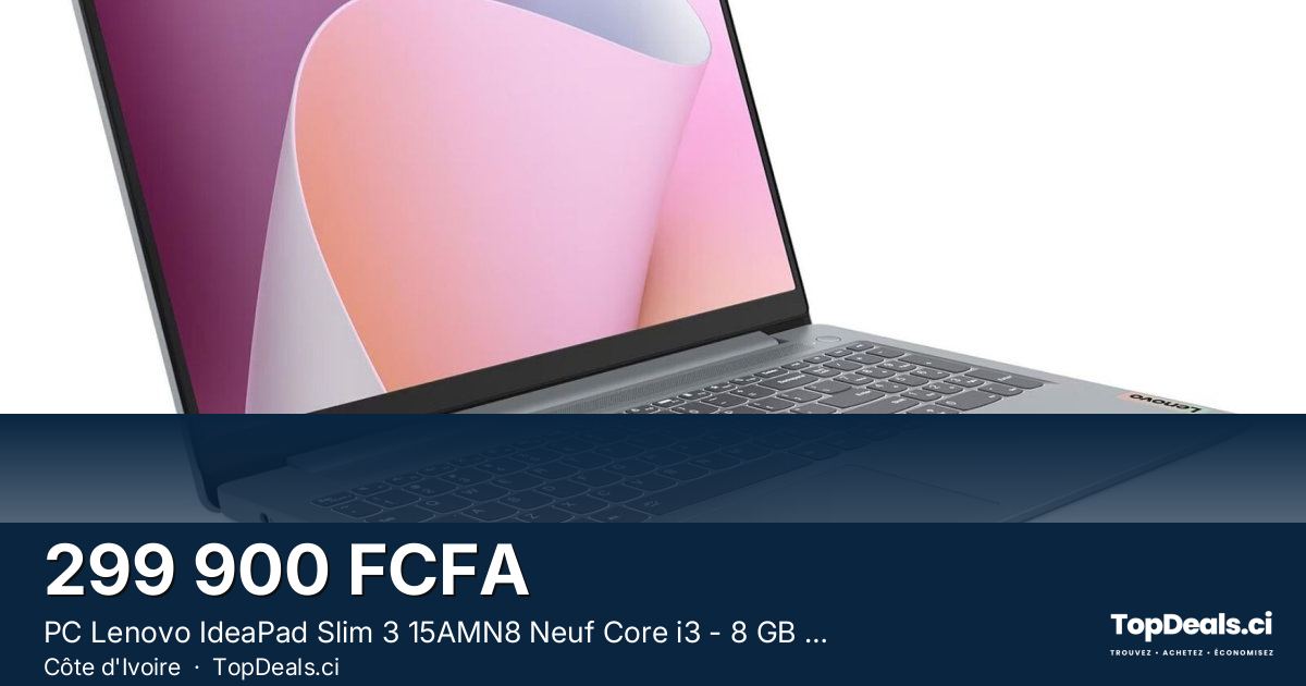 Aperçu du partage – PC Lenovo IdeaPad Slim 3 15AMN8 Neuf Core i3 - 8 GB - 512 GB SSD - 15'6 Pouces