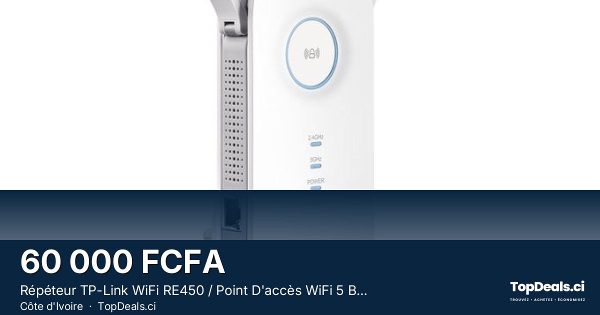 Aperçu du partage – Répéteur TP-Link WiFi RE450 / Point D'accès WiFi 5 Bi-bande (AC1750 Mbps)