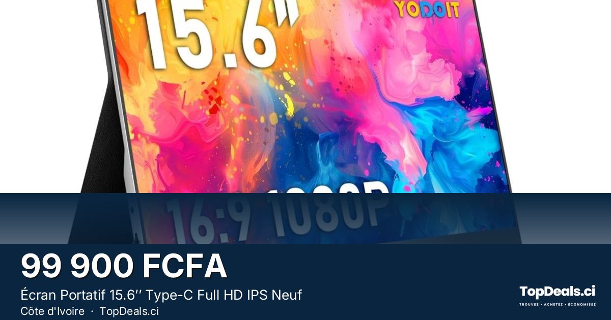 Aperçu du partage – Écran Portatif 15.6’’ Type-C Full HD IPS Neuf