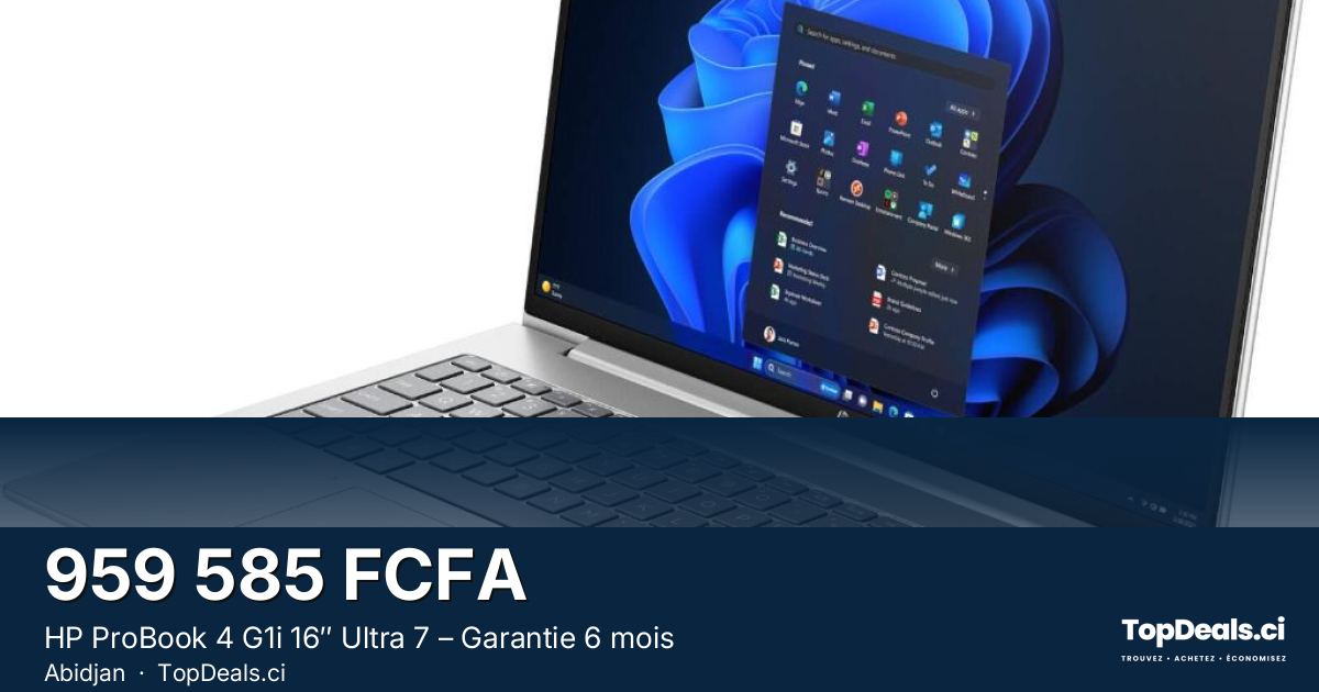 Aperçu du partage – HP ProBook 4 G1i 16″ Ultra 7 – Garantie 6 mois