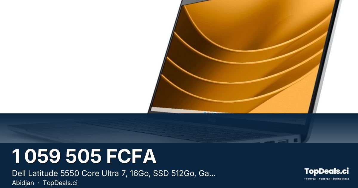 Aperçu du partage – Dell Latitude 5550 Core Ultra 7, 16Go, SSD 512Go, Garantie 6 mois