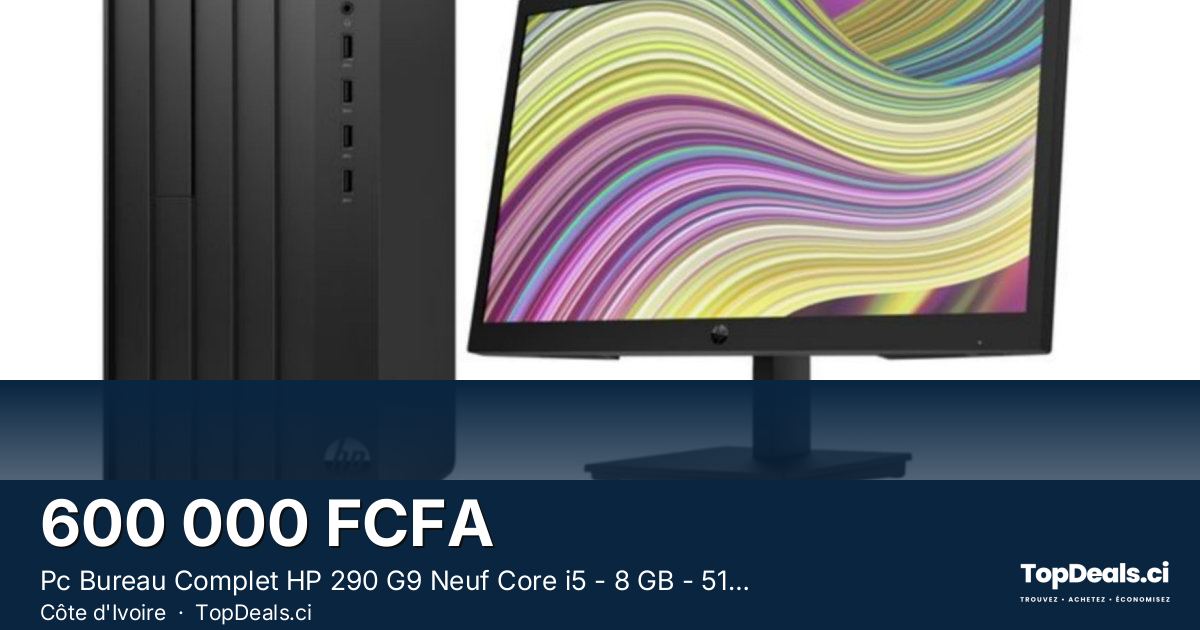 Aperçu du partage – Pc Bureau Complet HP 290 G9 Neuf Core i5 - 8 GB - 512 GB Ssd -