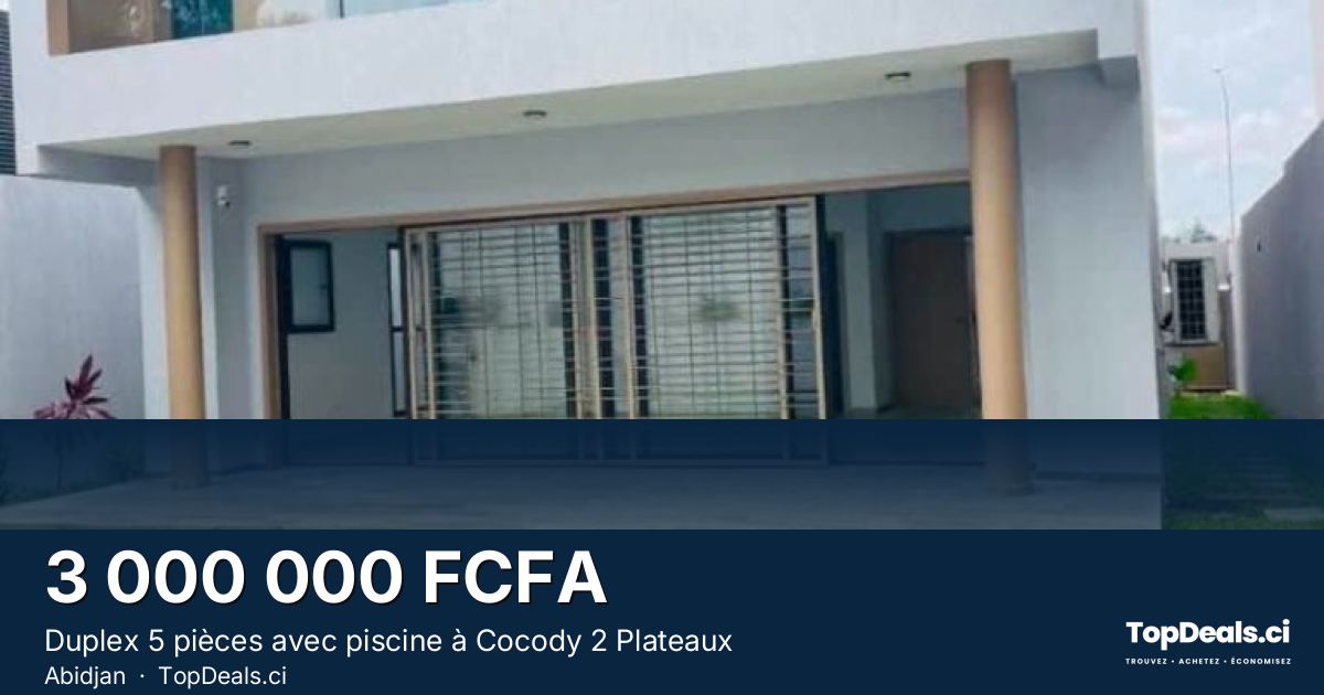 Aperçu du partage – Duplex 5 pièces avec piscine à Cocody 2 Plateaux
