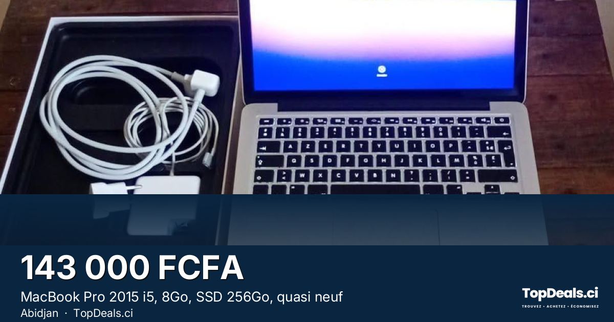 Aperçu du partage – MacBook Pro 2015 i5, 8Go, SSD 256Go, quasi neuf