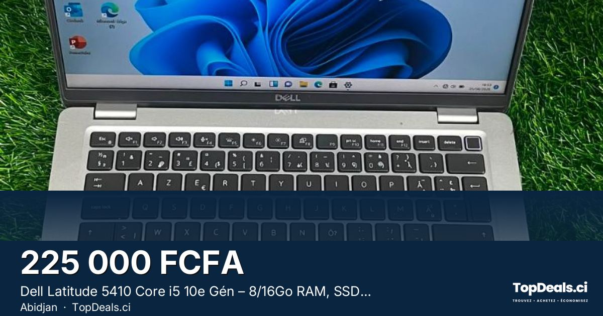 Aperçu du partage – Dell Latitude 5410 Core i5 10e Gén – 8/16Go RAM, SSD 256/512Go