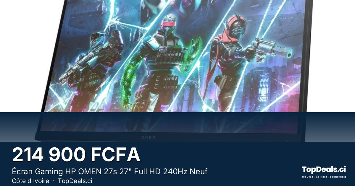Aperçu du partage – Écran Gaming HP OMEN 27s 27" Full HD 240Hz Neuf