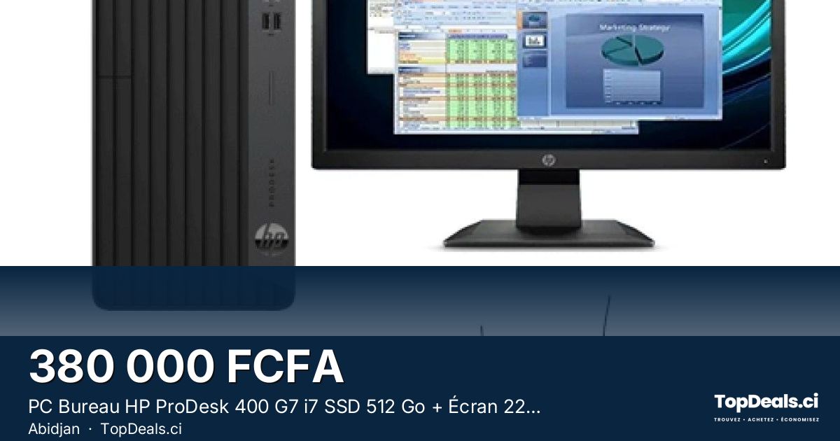 Aperçu du partage – PC Bureau HP ProDesk 400 G7 i7 SSD 512 Go + Écran 22"