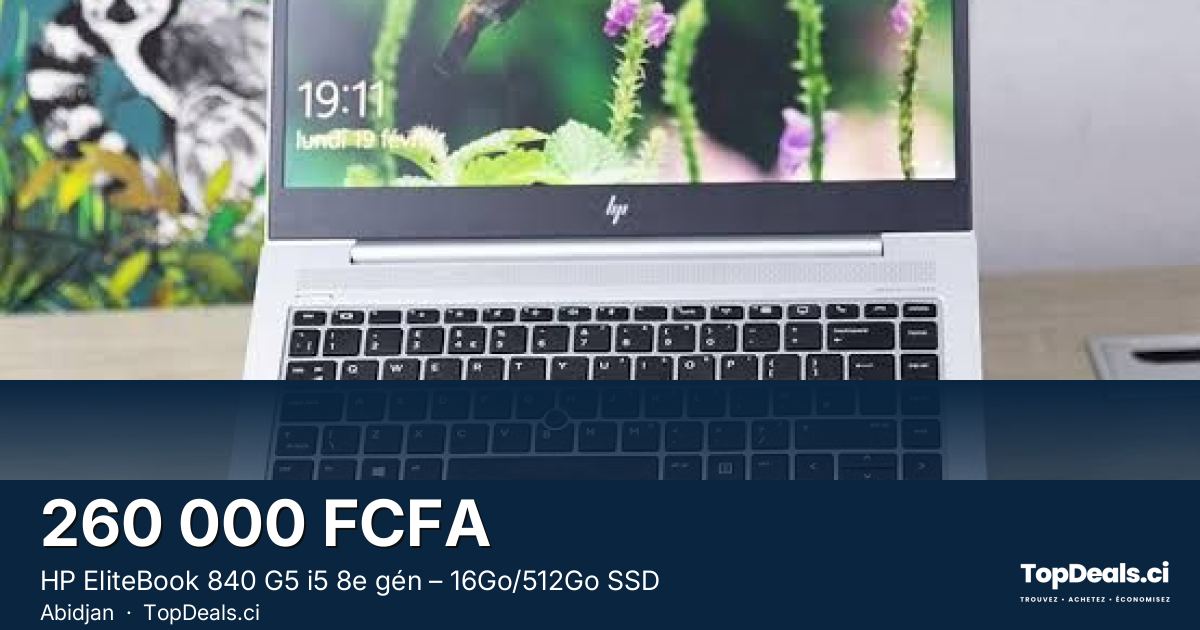 Aperçu du partage – HP EliteBook 840 G5 i5 8e gén – 16Go/512Go SSD