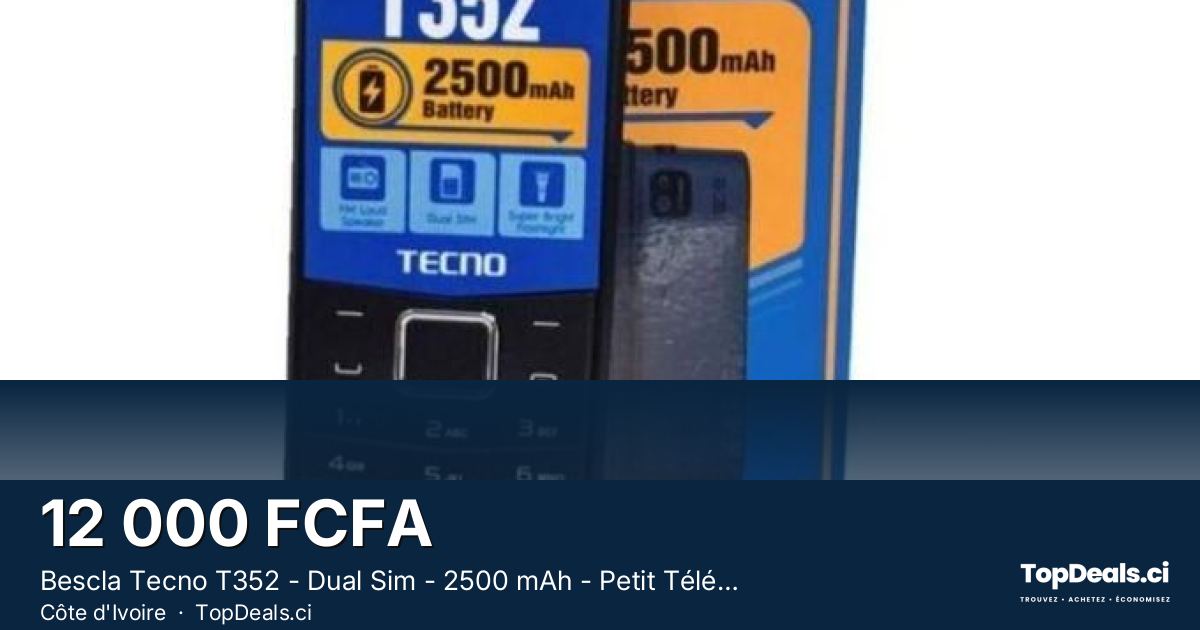 Aperçu du partage – Bescla Tecno T352 - Dual Sim - 2500 mAh - Petit Téléphone Basique - Téléphone à Touche