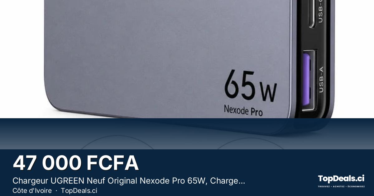 Aperçu du partage – Chargeur UGREEN Neuf Original Nexode Pro 65W, Chargeur Universel Ultra-Slim, Recharge Rapide Ga