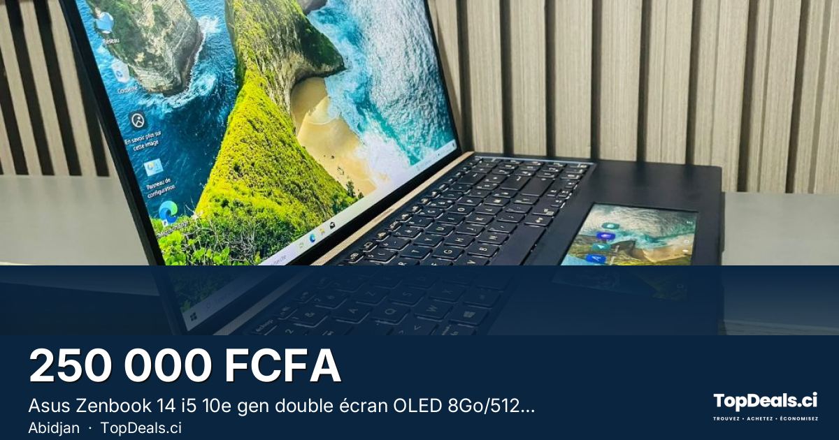 Aperçu du partage – Asus Zenbook 14 i5 10e gen double écran OLED 8Go/512Go