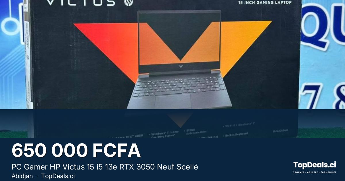 Aperçu du partage – PC Gamer HP Victus 15 i5 13e RTX 3050 Neuf Scellé
