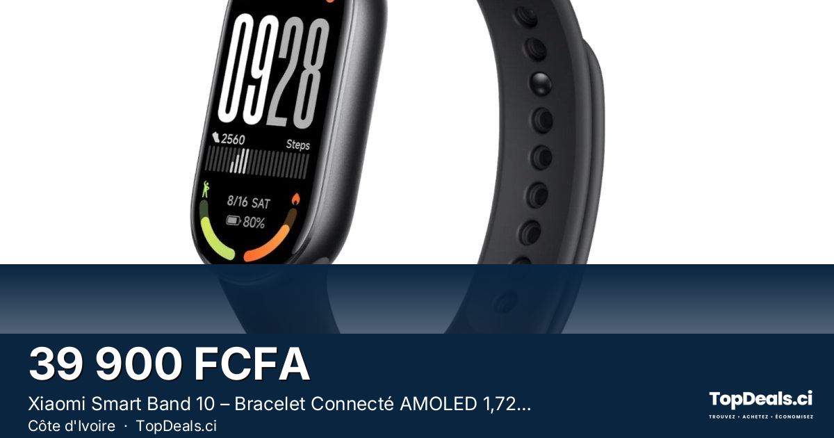 Aperçu du partage – Xiaomi Smart Band 10 – Bracelet Connecté AMOLED 1,72″, Suivi Santé, 150+ Sports & 21 Jour