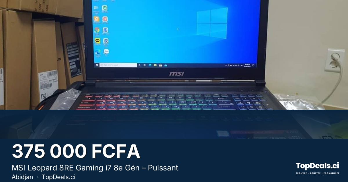 Aperçu du partage – MSI Leopard 8RE Gaming i7 8e Gén – Puissant