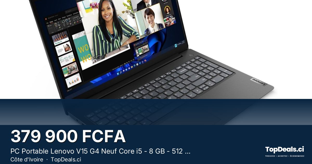 Aperçu du partage – PC Portable Lenovo V15 G4 Neuf Core i5 - 8 GB - 512 GB Ssd - 15'6 Pouces Full HD