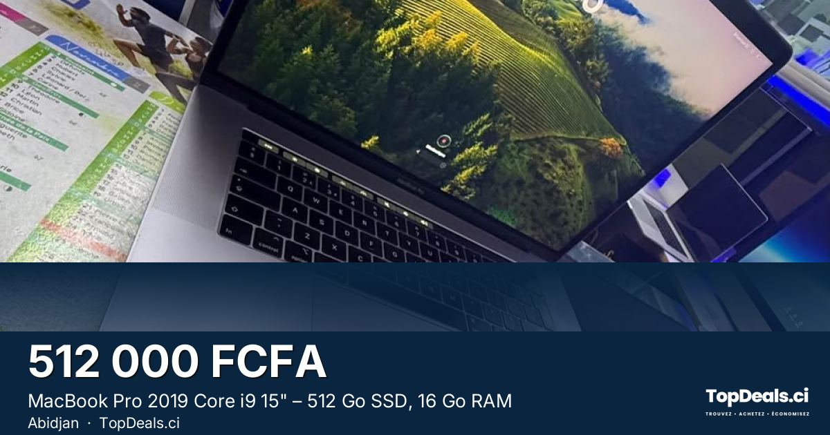 Aperçu du partage – MacBook Pro 2019 Core i9 15" – 512 Go SSD, 16 Go RAM