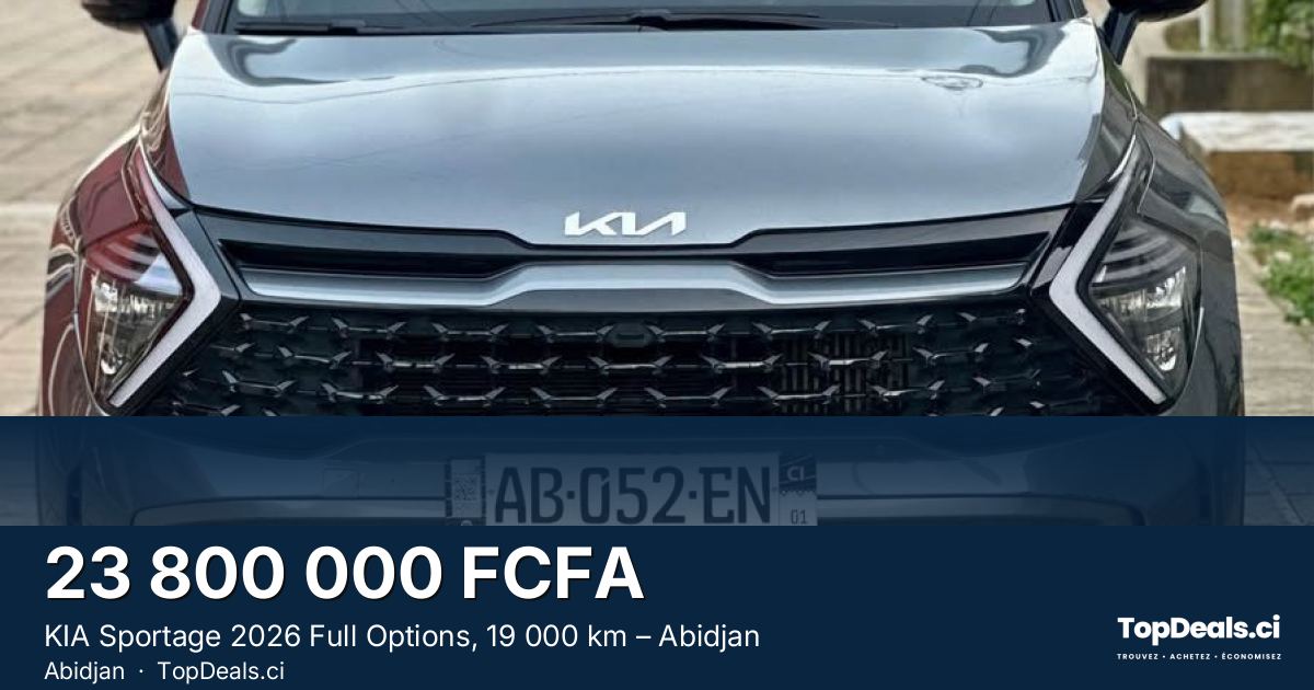 Aperçu du partage – KIA Sportage 2026 Full Options, 19 000 km – Abidjan