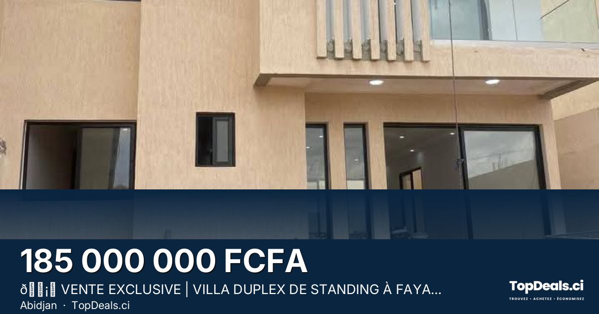 Aperçu du partage – 🏡✨ VENTE EXCLUSIVE | VILLA DUPLEX DE STANDING À FAYA CITÉ SIR