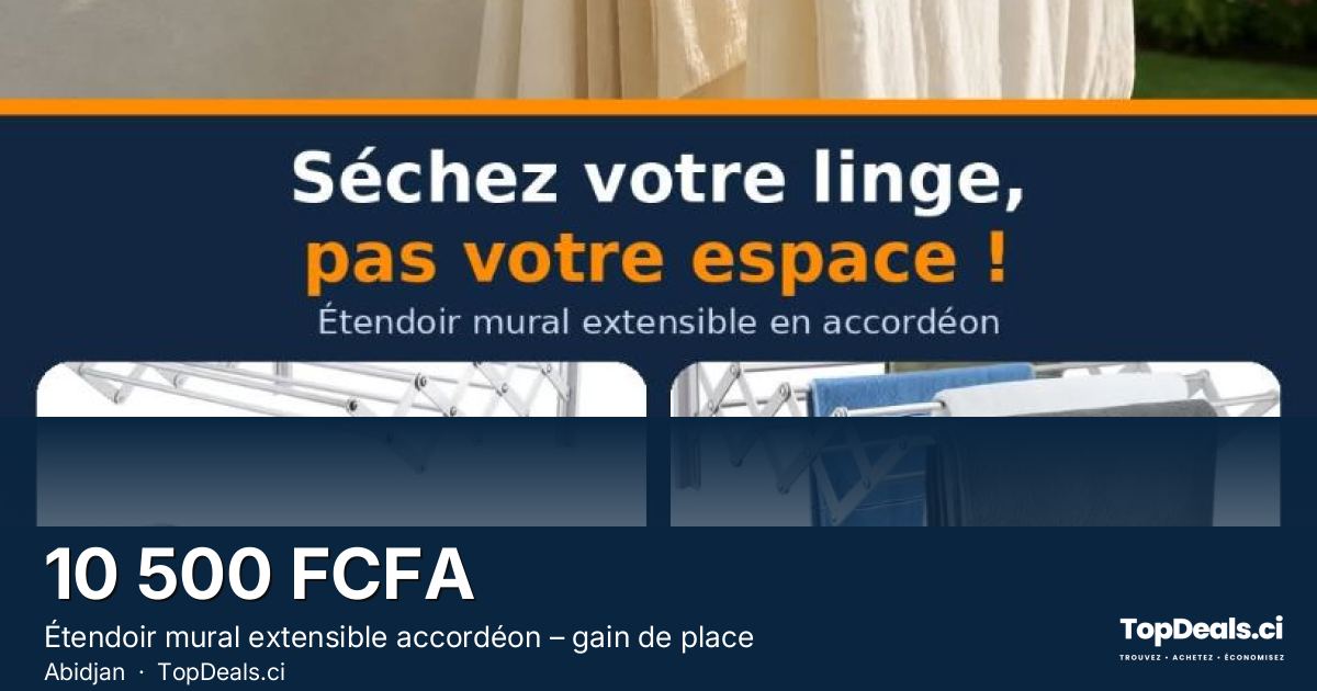 Aperçu du partage – Étendoir mural extensible accordéon – gain de place