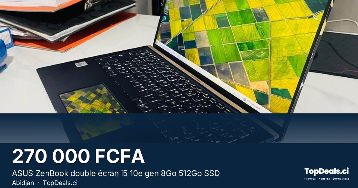 Aperçu du partage – ASUS ZenBook double écran i5 10e gen 8Go 512Go SSD
