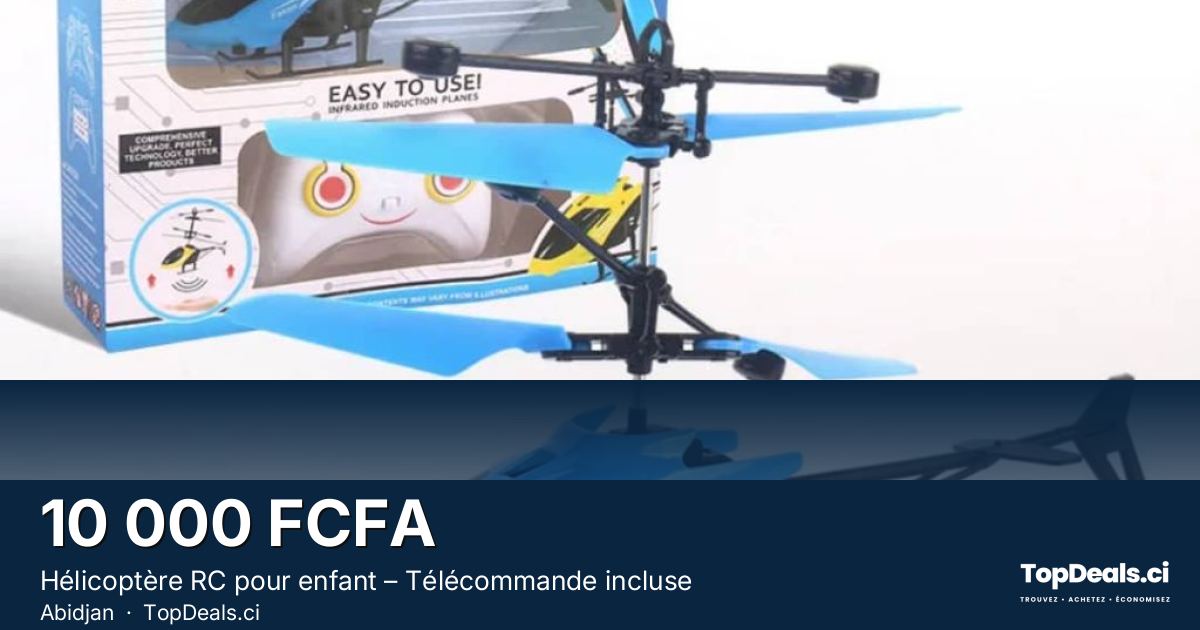 Aperçu du partage – Hélicoptère RC pour enfant – Télécommande incluse