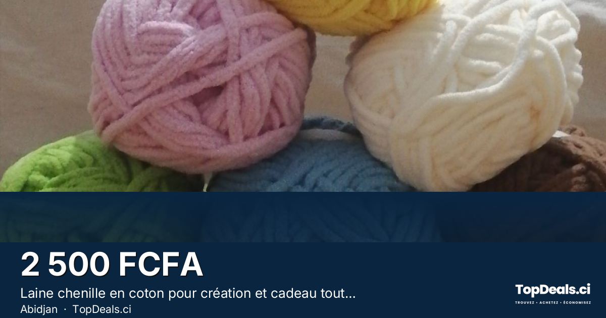 Aperçu du partage – Laine chenille en coton pour création et cadeau tout usage 