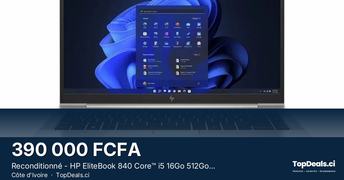 Aperçu du partage – Reconditionné - HP EliteBook 840 Core™ i5 16Go 512Go SSD 14″ - Garantie 12 Mois