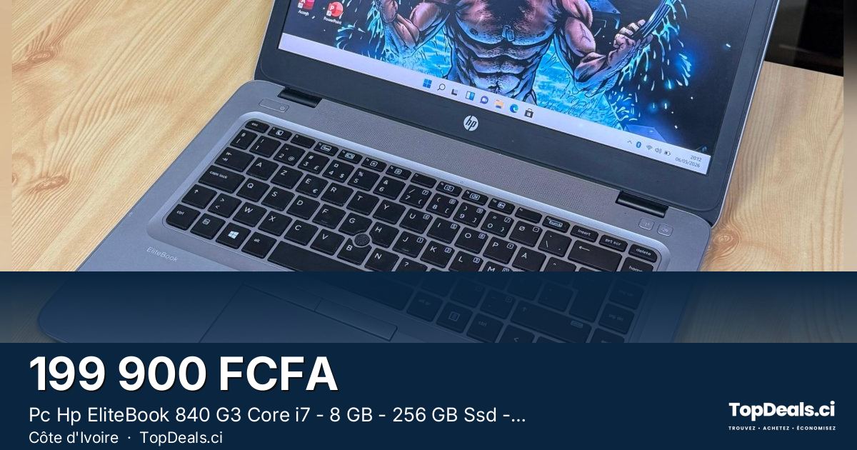 Aperçu du partage – Pc Hp EliteBook 840 G3 Core i7 - 8 GB - 256 GB Ssd - Clavier Rétro Éclairé - 14 Pouces - Sac