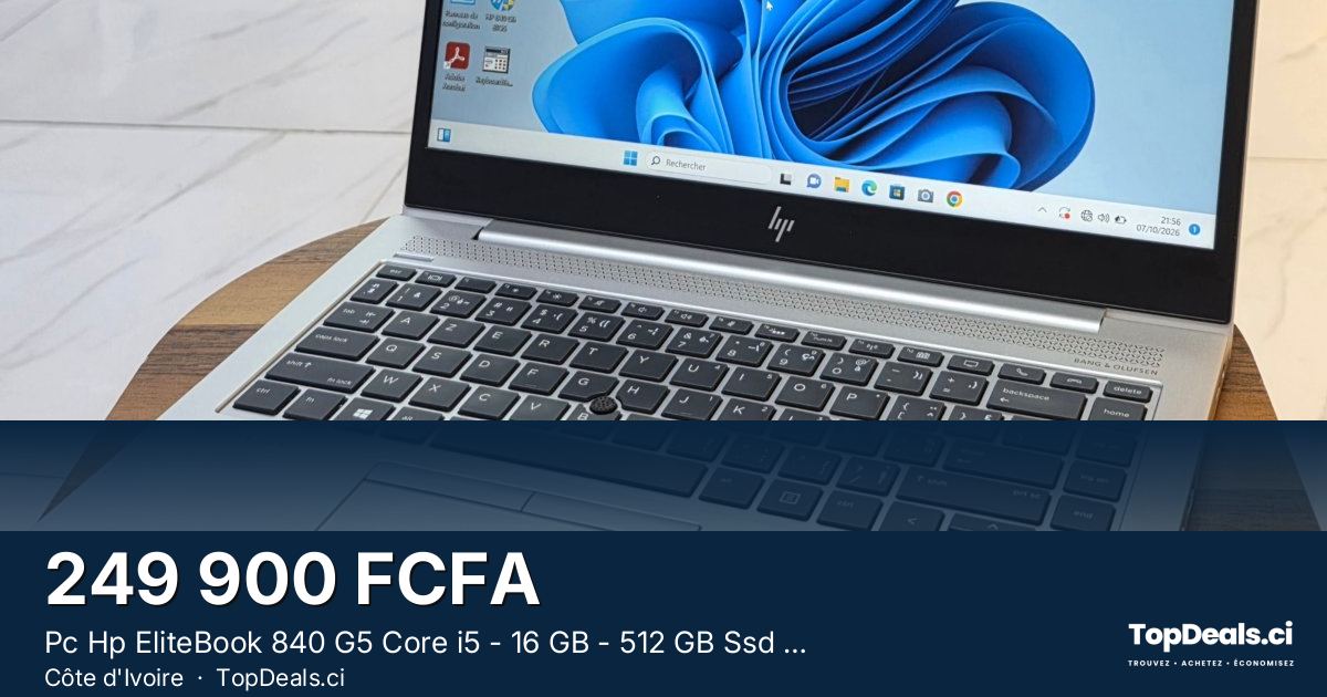 Aperçu du partage – Pc Hp EliteBook 840 G5 Core i5 - 16 GB - 512 GB Ssd - 14 Pouces - - Sac + Clé USB + Souris Off
