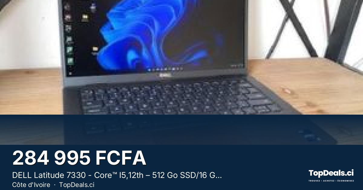 Aperçu du partage – DELL Latitude 7330 - Core™ I5,12th – 512 Go SSD/16 Go Ram, Ecran 13.3\" Pouces + un sac off