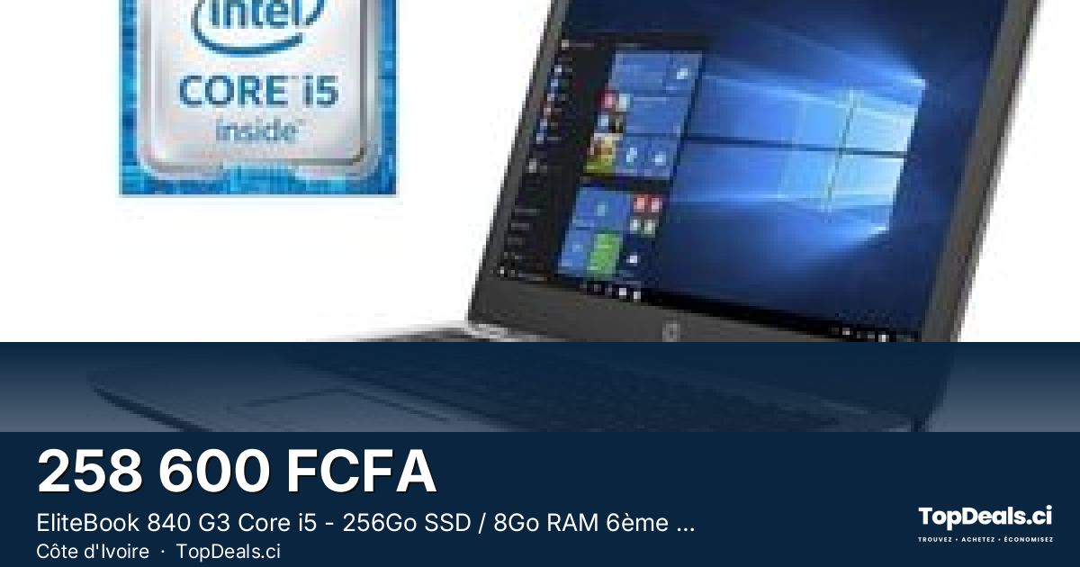 Aperçu du partage – EliteBook 840 G3 Core i5 - 256Go SSD / 8Go RAM 6ème Génération , 14\" FHD Win11 Pro - Garant