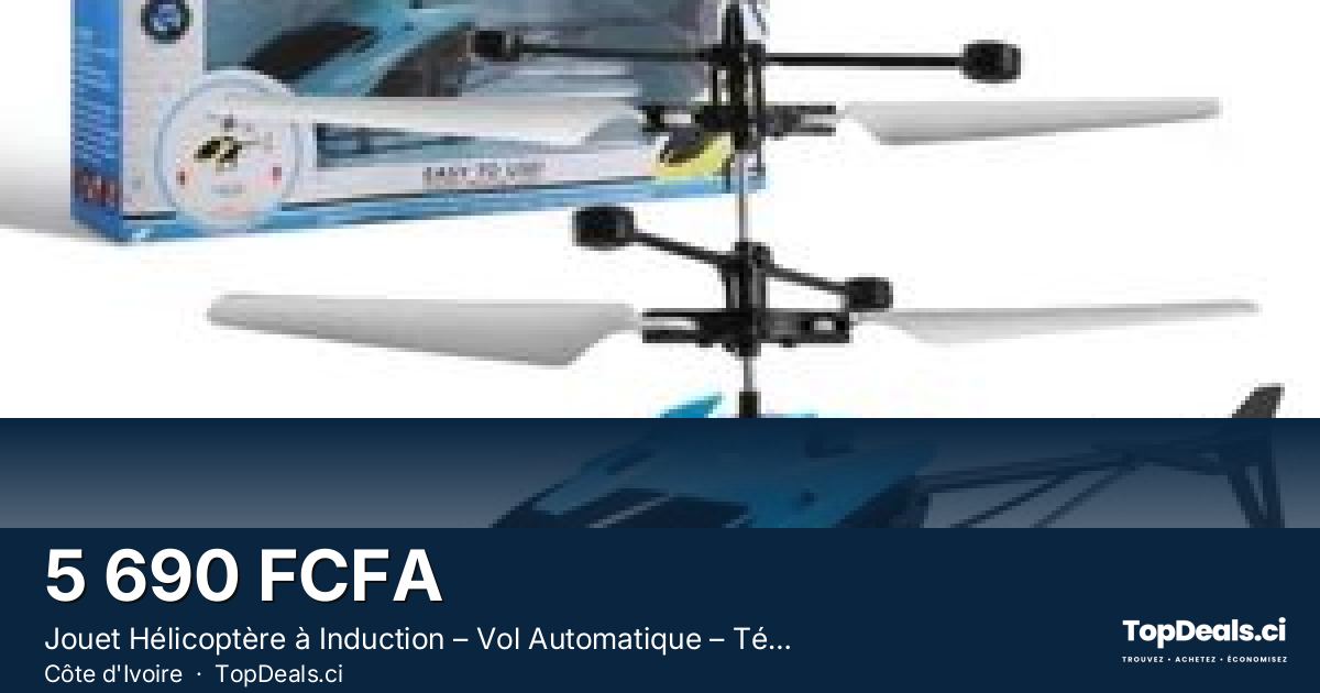 Aperçu du partage – Jouet Hélicoptère à Induction – Vol Automatique – Télécommande Incluse
