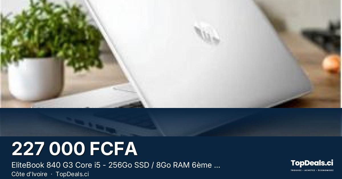 Aperçu du partage – EliteBook 840 G3 Core i5 - 256Go SSD / 8Go RAM 6ème Génération , 14\" FHD Windows 11 Pro - G