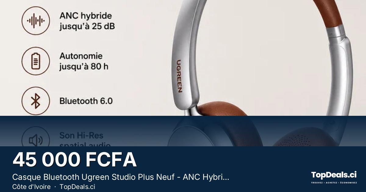 Aperçu du partage – Casque Bluetooth Ugreen Studio Plus Neuf - ANC Hybrid Original - 80H d’Autonomie