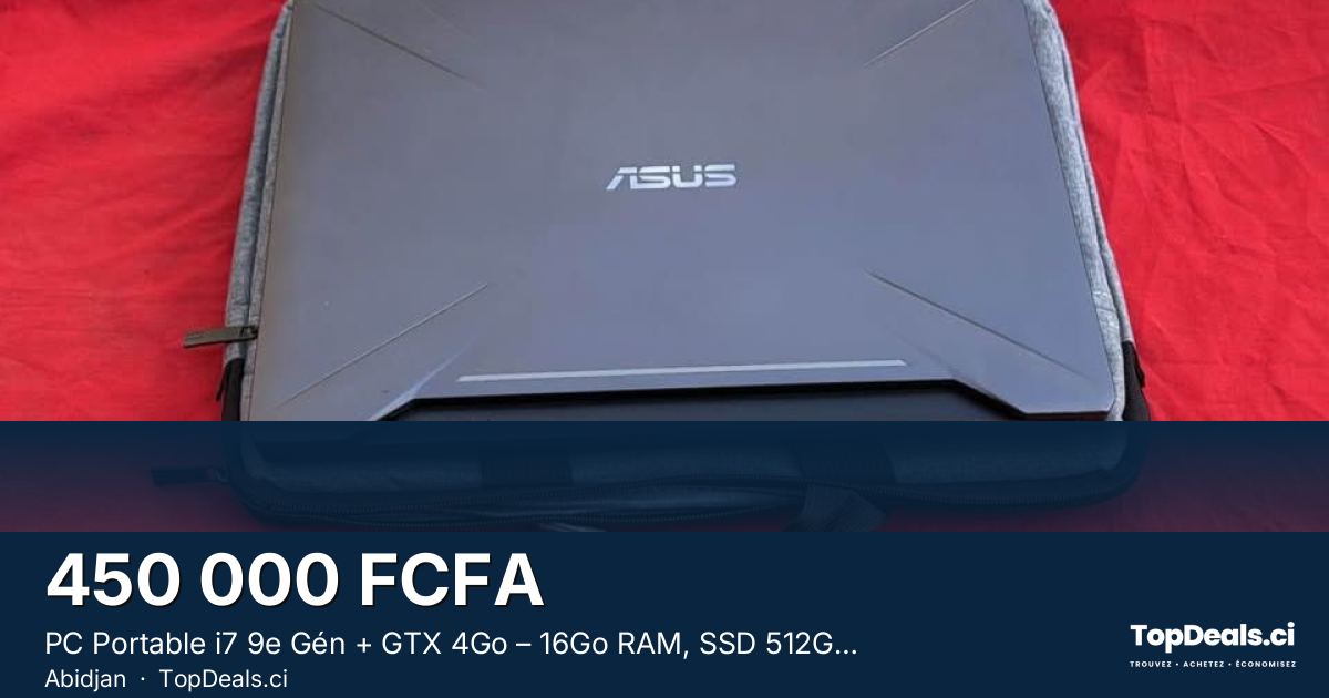 Aperçu du partage – PC Portable i7 9e Gén + GTX 4Go – 16Go RAM, SSD 512Go