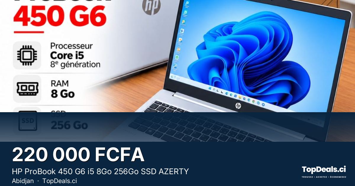 Aperçu du partage – HP ProBook 450 G6 i5 8Go 256Go SSD AZERTY