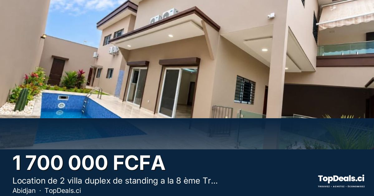 Aperçu du partage – Location de 2 villa duplex de standing a la 8 ème Tranches.