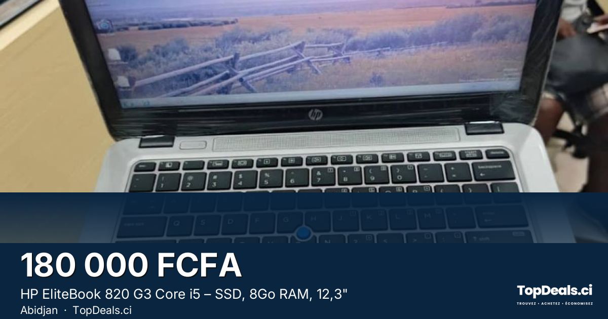 Aperçu du partage – HP EliteBook 820 G3 Core i5 – SSD, 8Go RAM, 12,3"