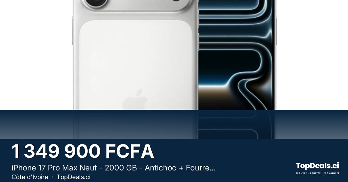 Aperçu du partage – iPhone 17 Pro Max Neuf - 2000 GB - Antichoc + Fourreau offert - 17promax
